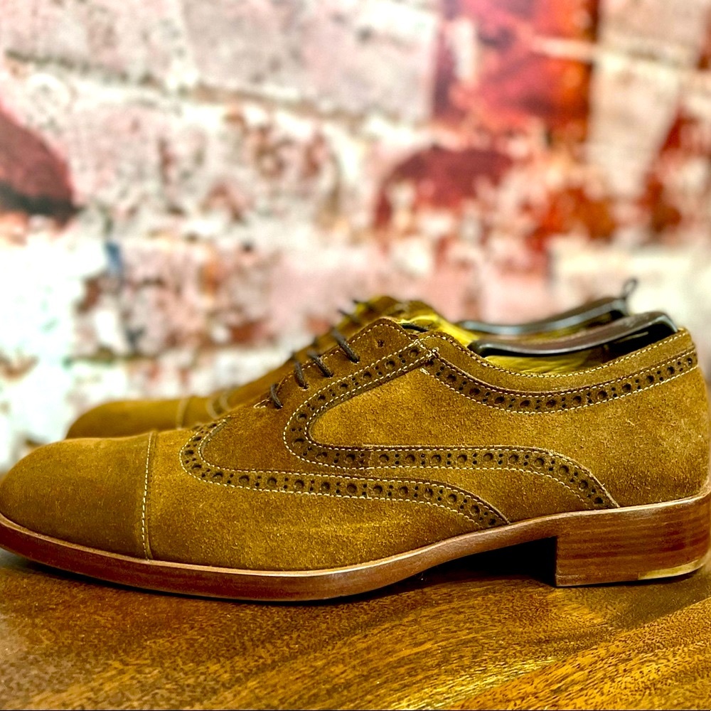 BRAND NEW DONALD PLINER ZINDEL OXFORD CAP TOE WINTIP SHOES - Picture 1 of 10